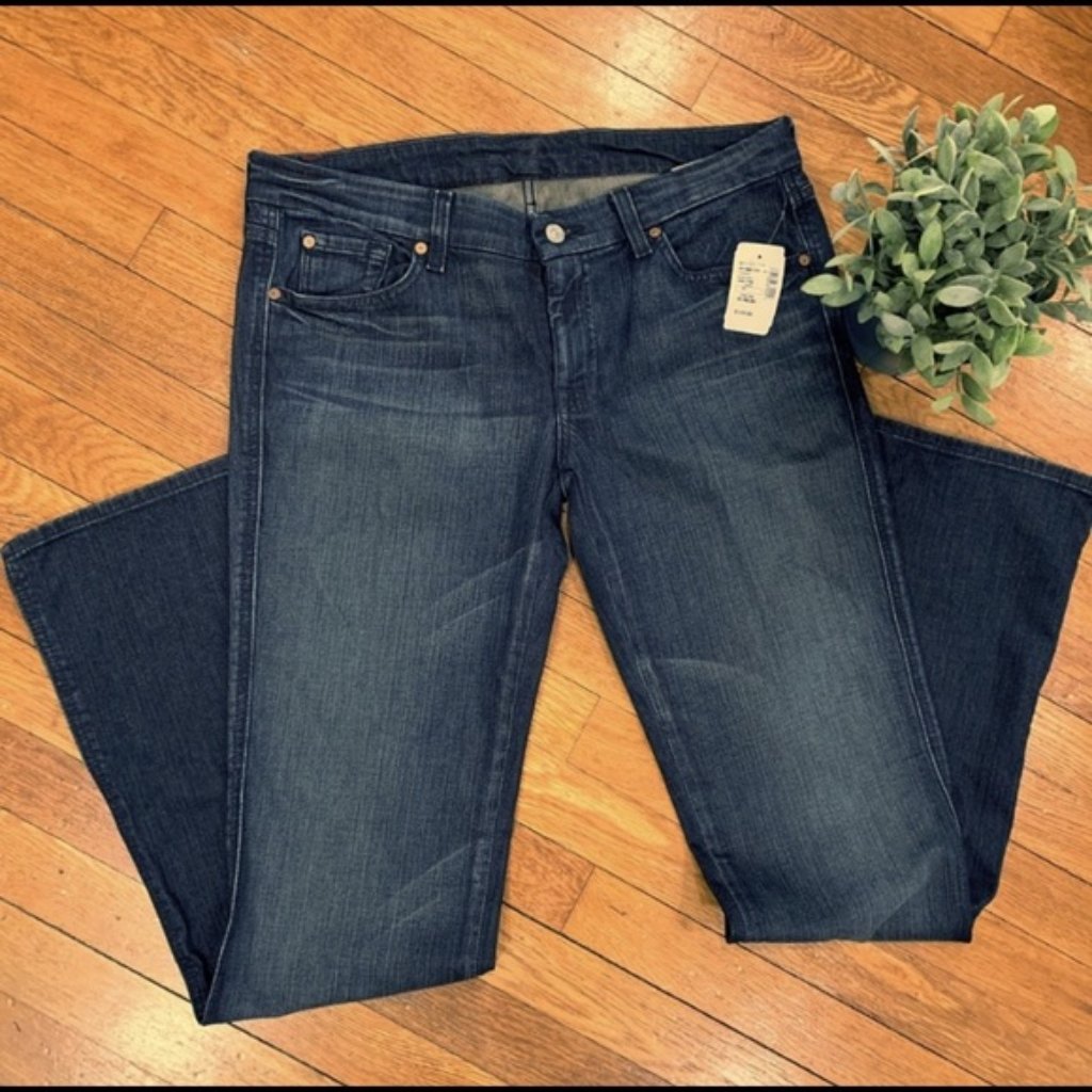 Nwt 7 For All Mankind Dark Wash "A" Pocket Jeans New